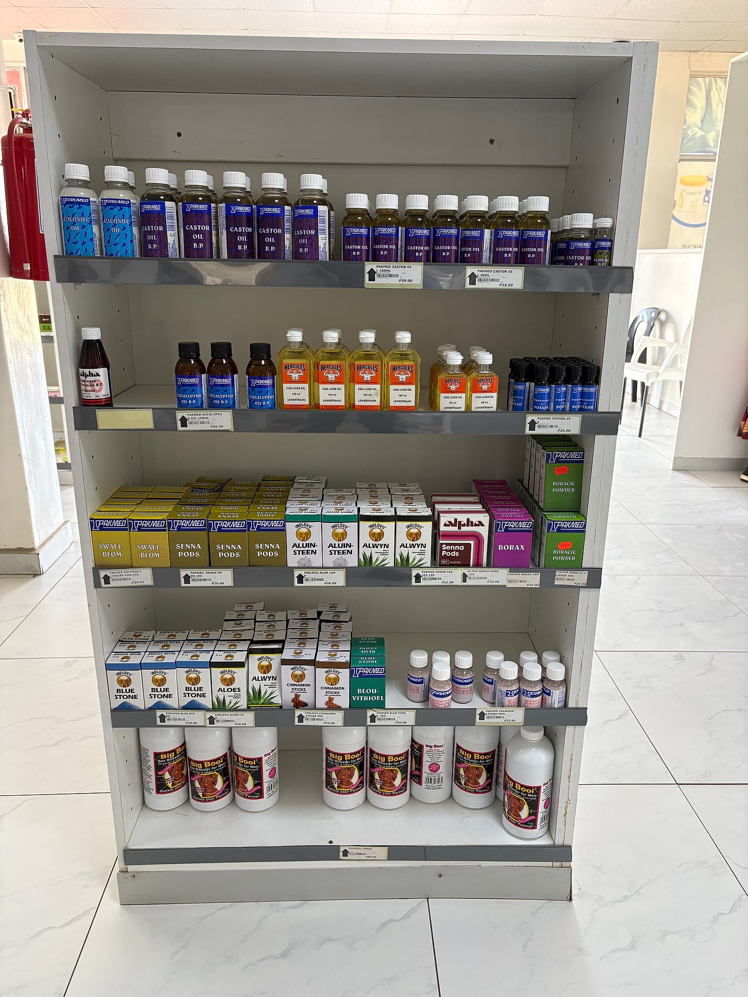 Herbal and traditional remedies shelf